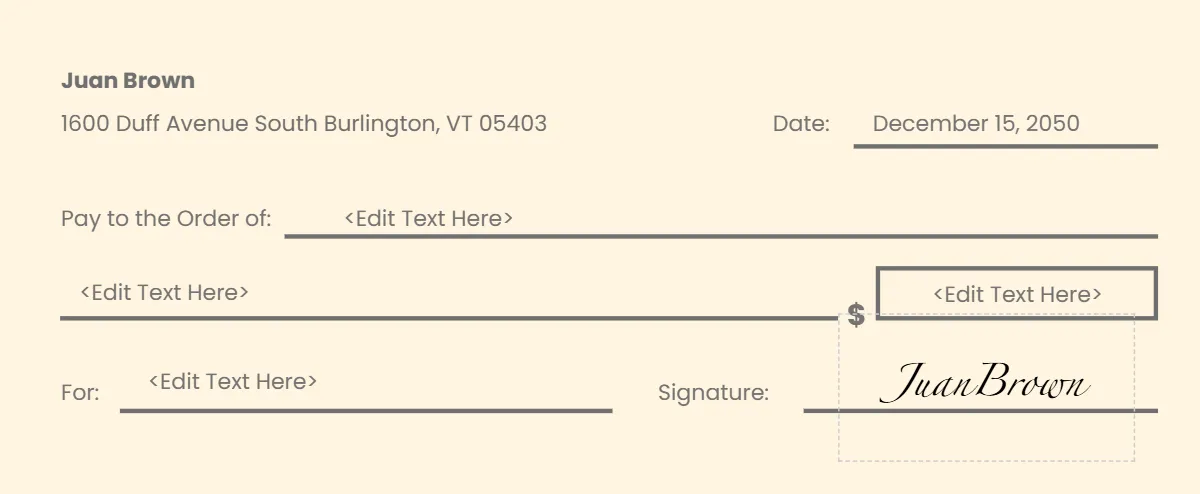 Free General Blank Checks Template to Edit Online