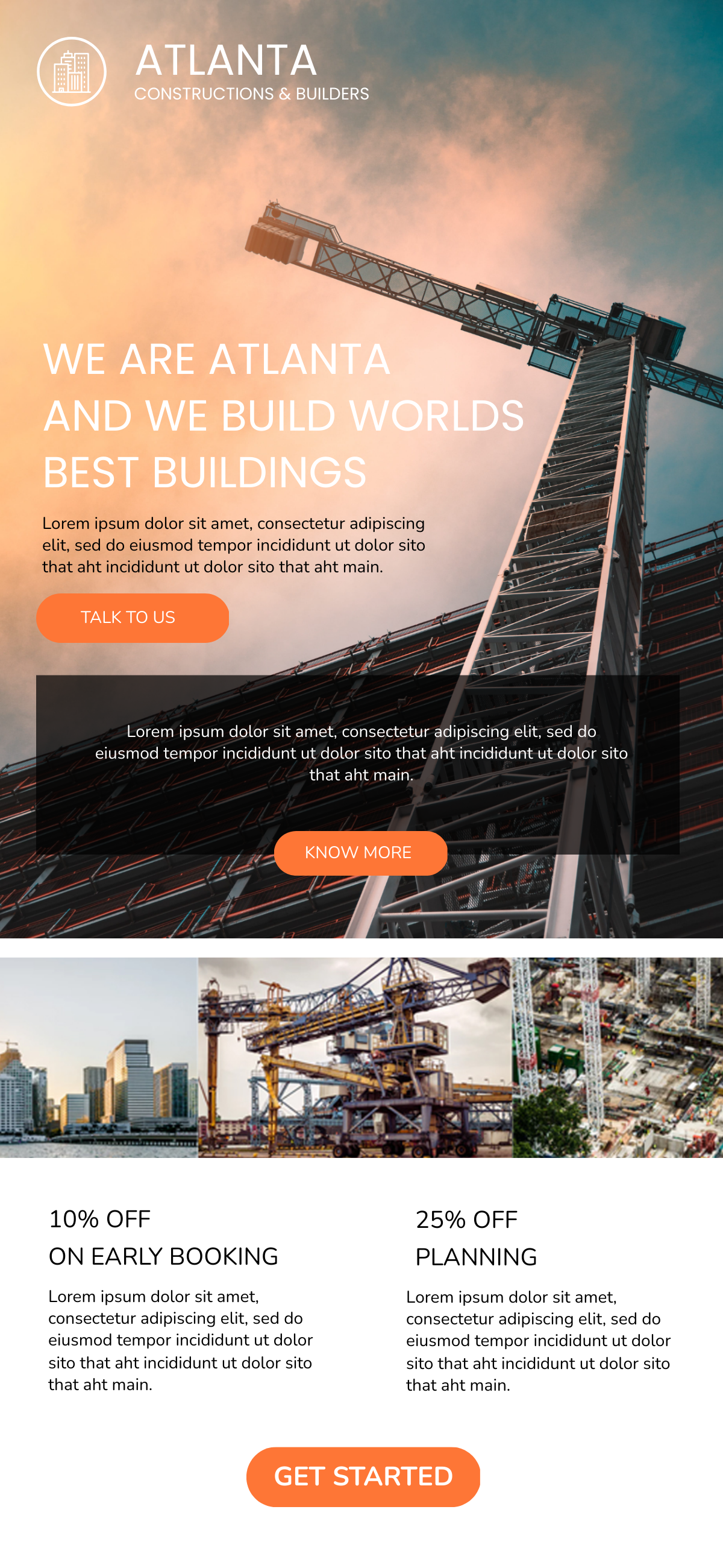 Free Construction Email Ad Template to Edit Online