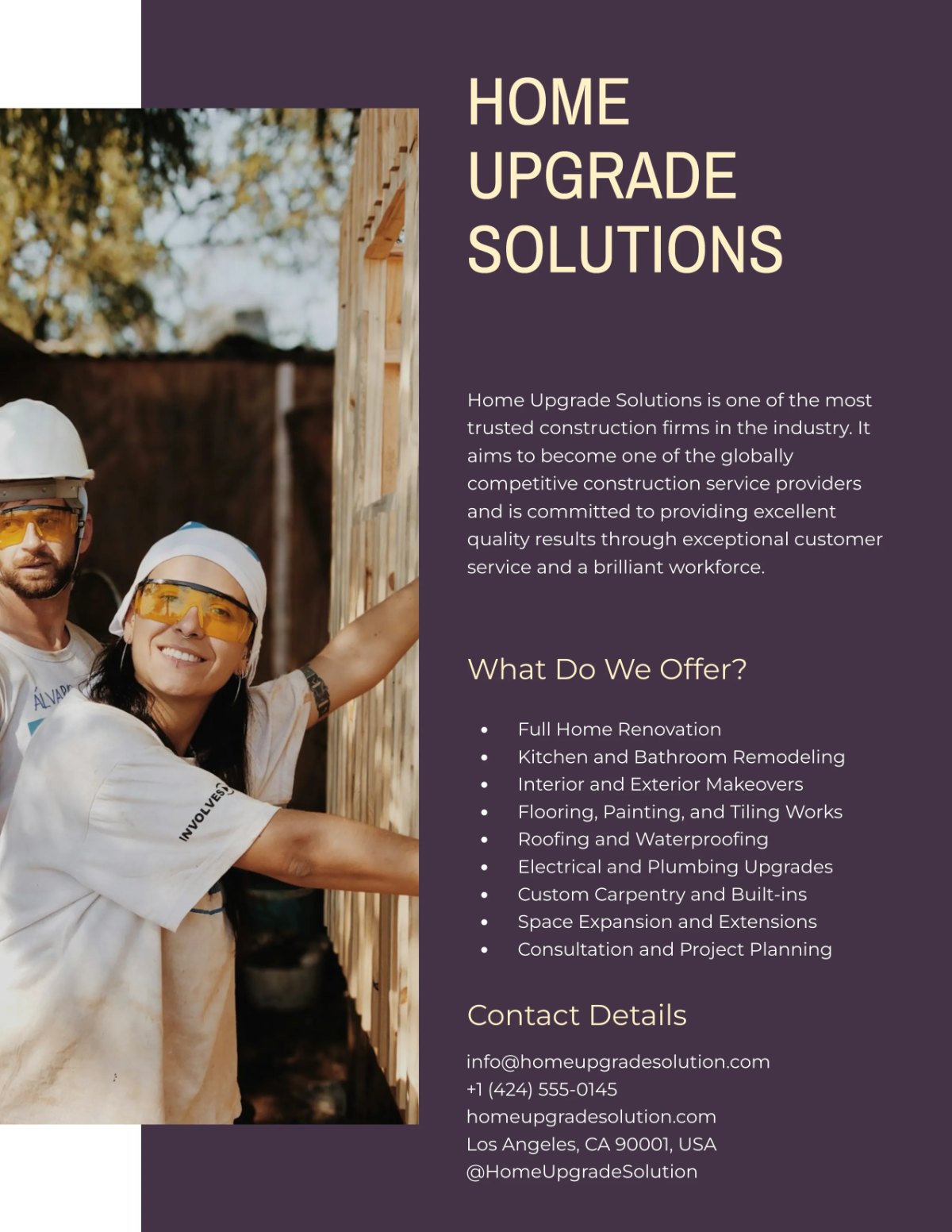 Free Sample Construction Leaflet Template to Edit Online