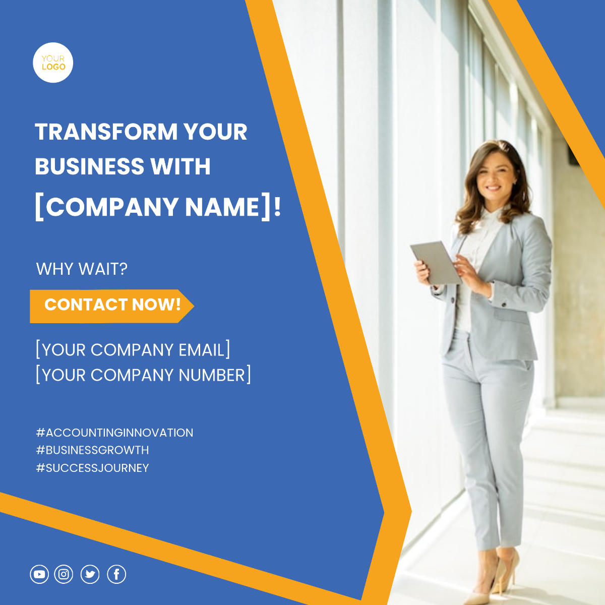 Free Accounting Instagram Post Template to Edit Online