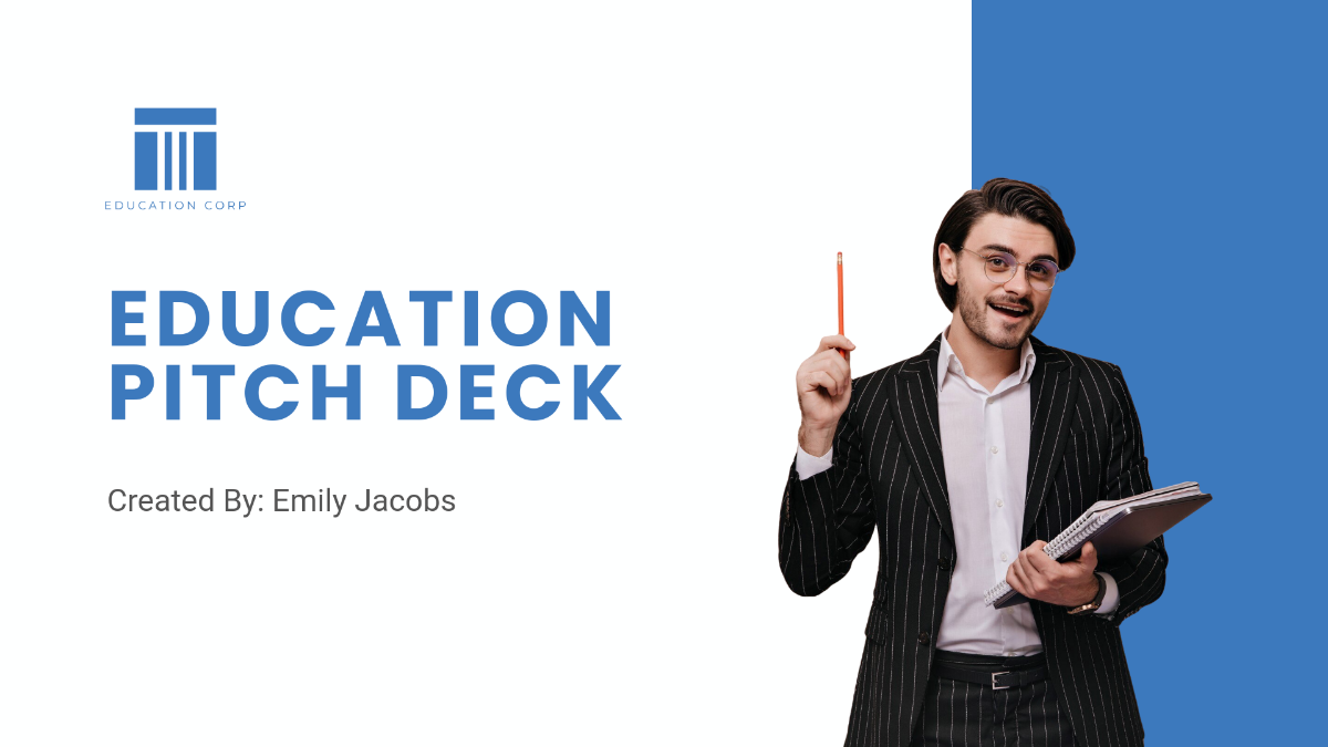 Free Education Pitchdeck Template to Edit Online