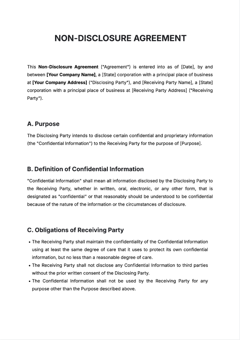 Free AI Non-Disclosure Agreement Generator, Non-Disclosure Agreement Maker Tool