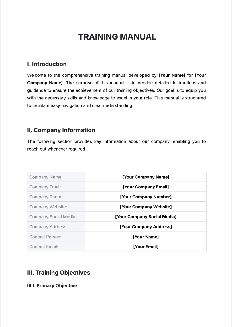 Free AI Training Manual Generator, Free Training Manual Maker Online Tool