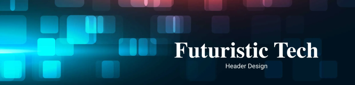 Free Futuristic Tech Header Design Template to Edit Online