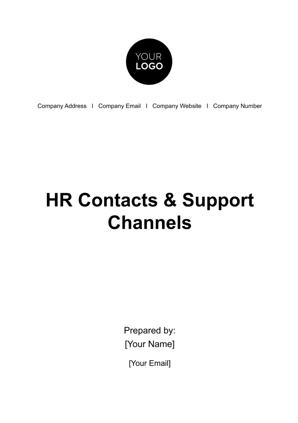 Free HR Contacts & Support Channels Template to Edit Online