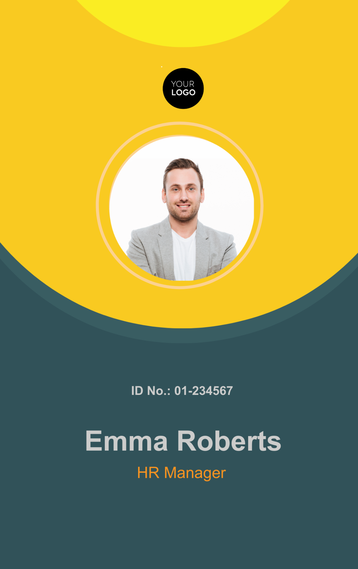 Free HR Manager ID Card Template to Edit Online