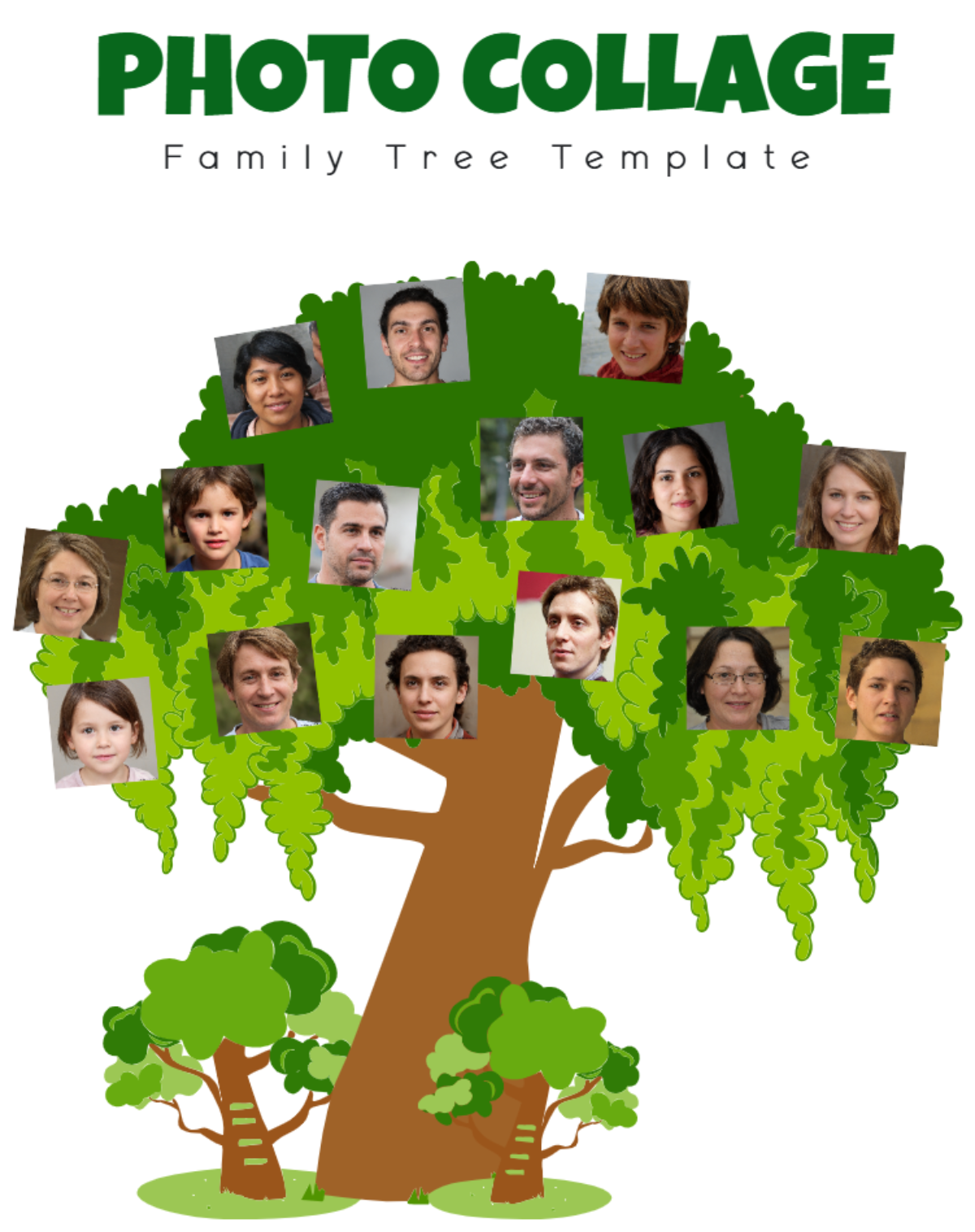 Free Photo Collage Family Tree Template