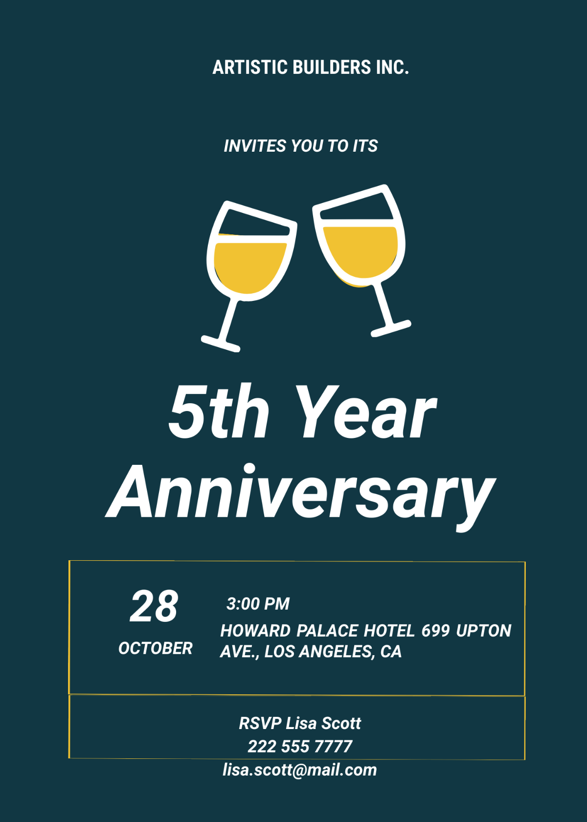 Free Simple Construction Invitation Template to Edit Online