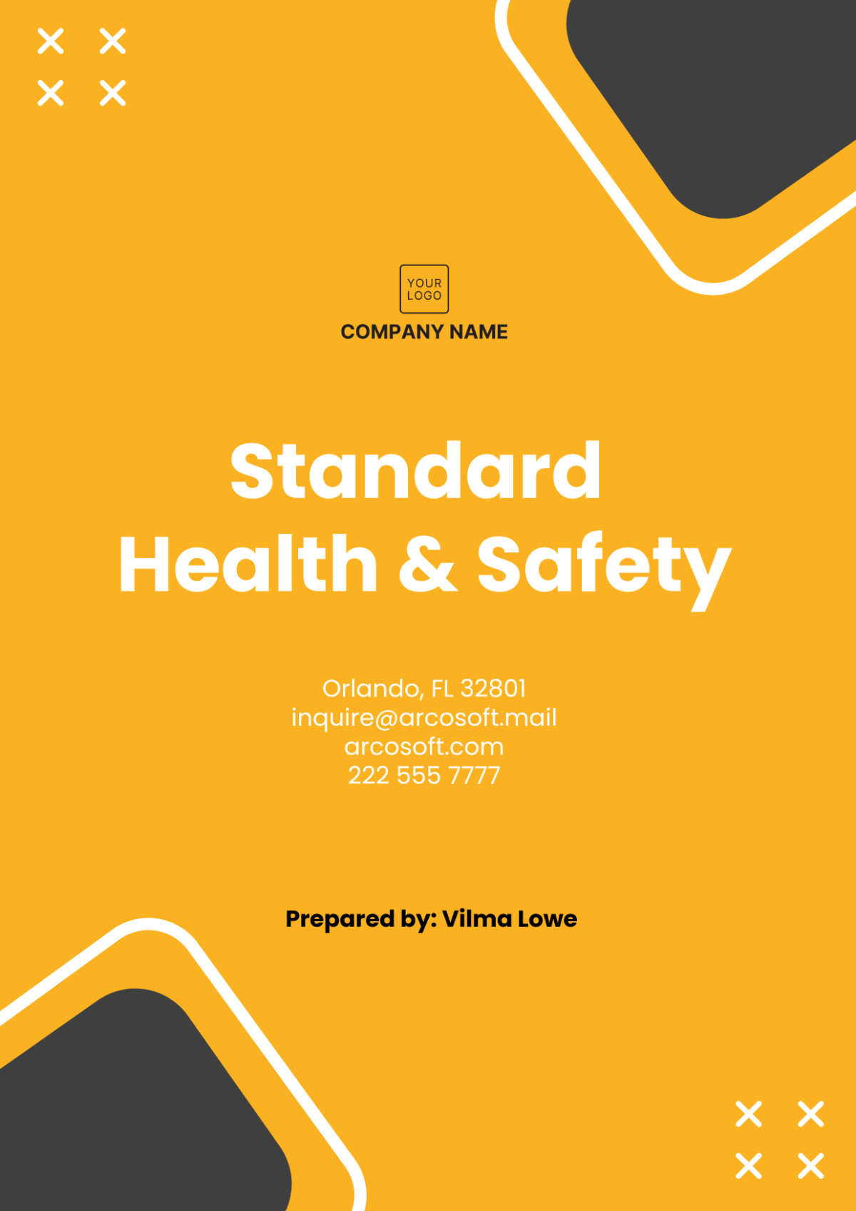 Free Standard Health & Safety Cover Page Template to Edit Online
