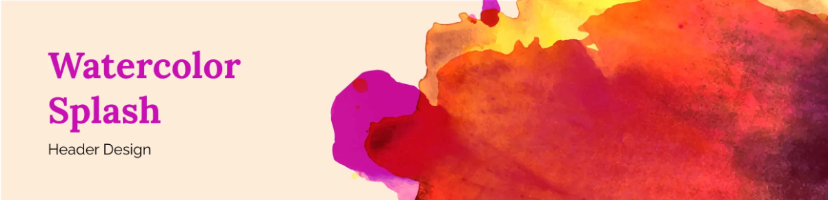 Free Watercolor Splash Header Design Template to Edit Online