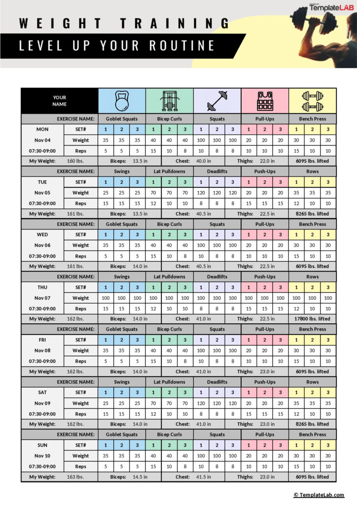 10 Rounds Workout Calendar Printable