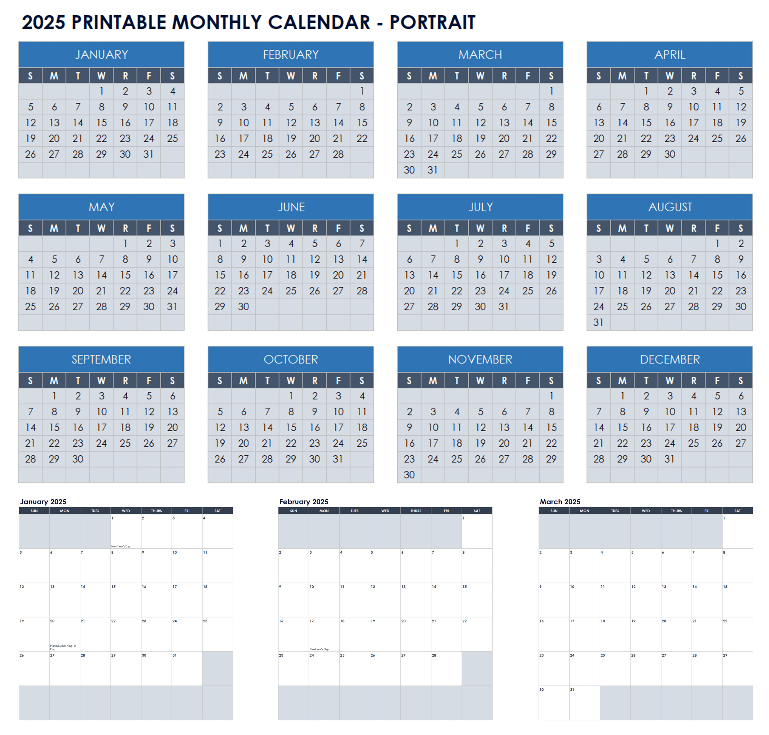 15 Free 2025 Monthly Calendar Templates | Smartsheet intended for Printable Monthly Calendar 2025 Templates