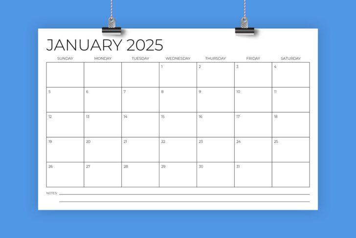 2025 Printable Calendar 11×17