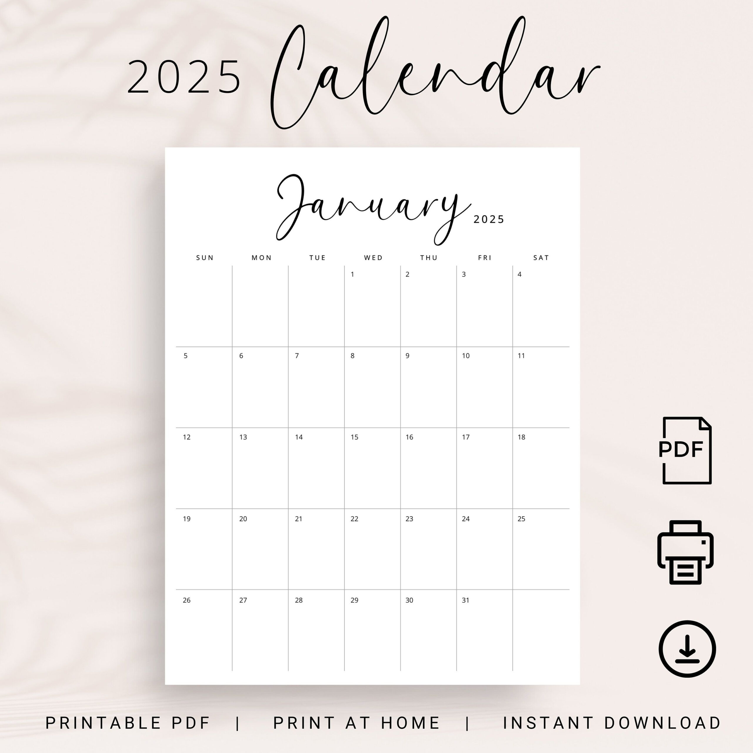 2025 Calendar 2025 Monthly Planner Printable 2025 Vertical Monthly inside Printable Monthly Planning Calendar 2025