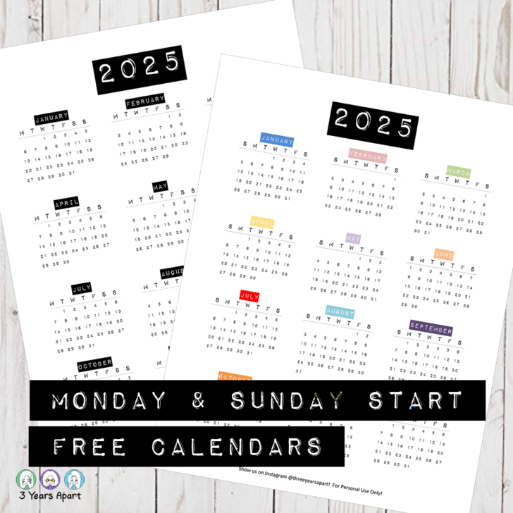 Printable Countdown Calendar 2025