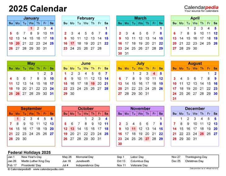 Calendar 2025 30 Days Printable