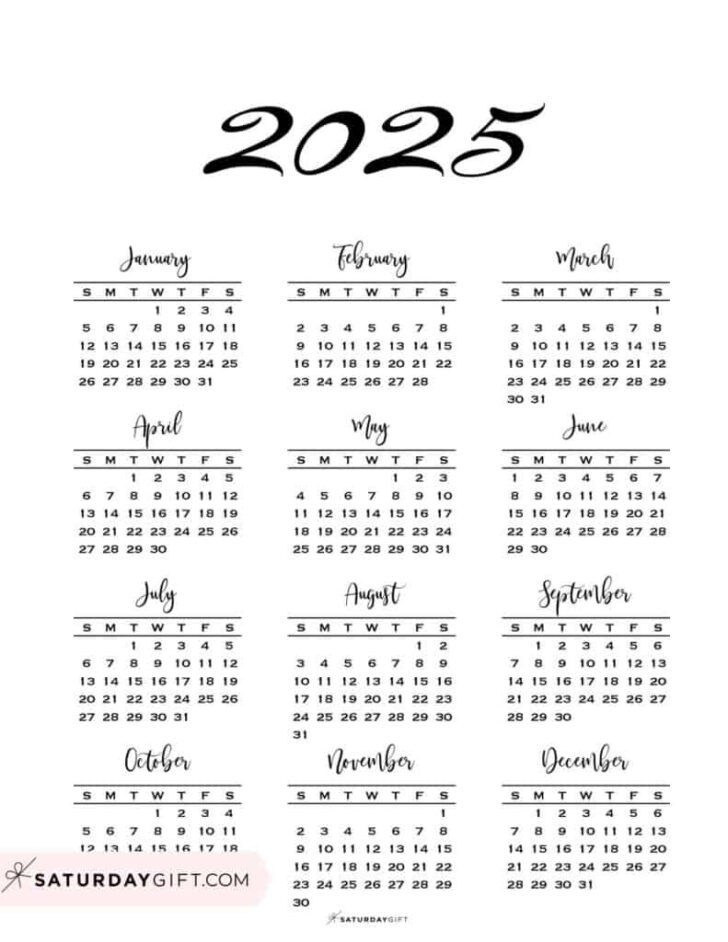 Free Printable 2025 Calendar One Page