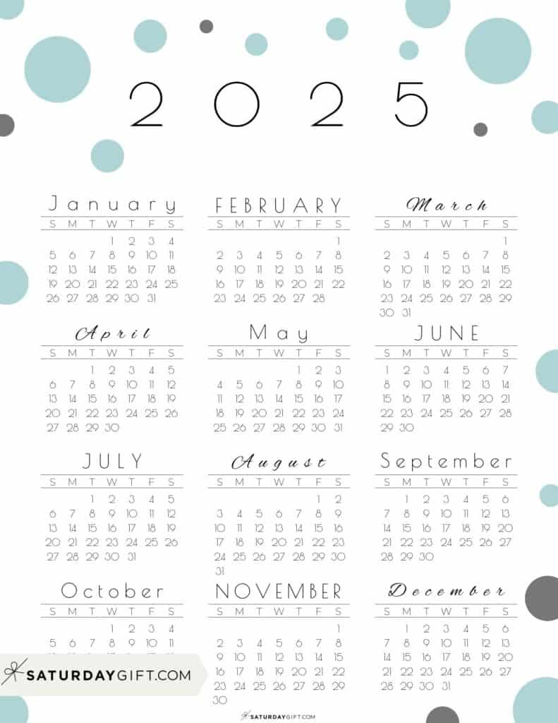 2025 Calendar Printable - 18 Cute &amp;amp; Free 2025 Yearly Calendar throughout Cute Printable Calendar 2025