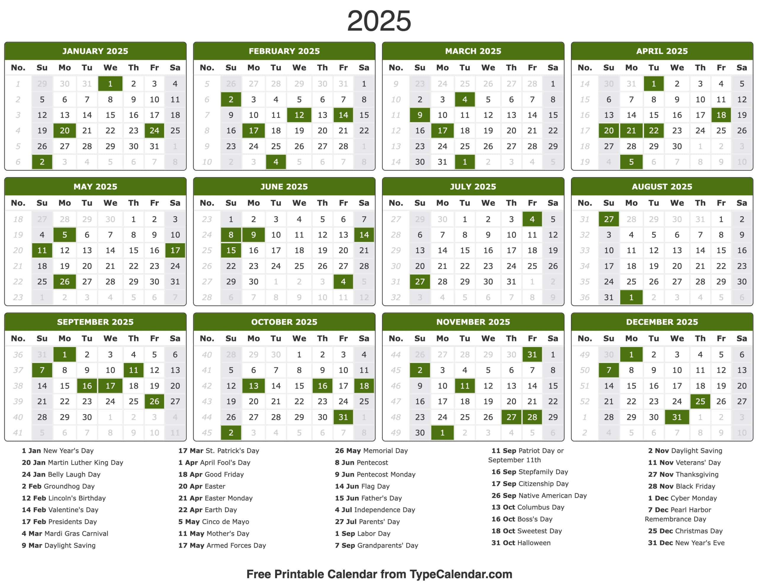 2025 Calendar - Printable Calendar 2025 With Holidays pertaining to Holiday Calendar 2025 Printable