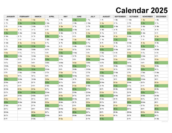 2025 Printable Calendar One Page Landscape