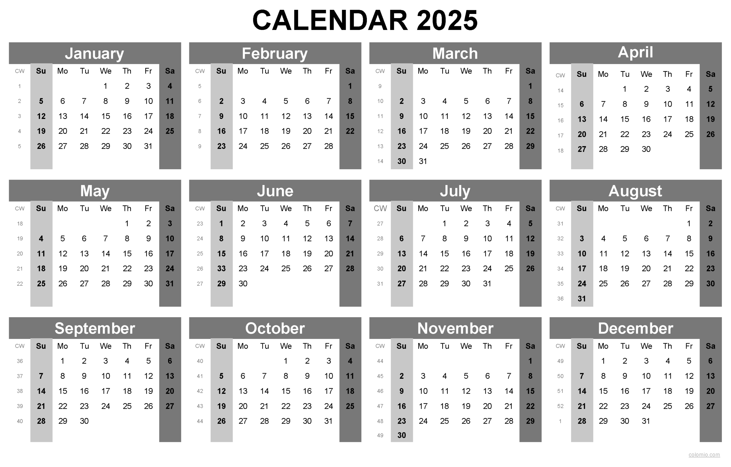 2025 Calendar Printable, ✓ Pdf, Excel And Image File - Free throughout 2025 Schedule Calendar Printable