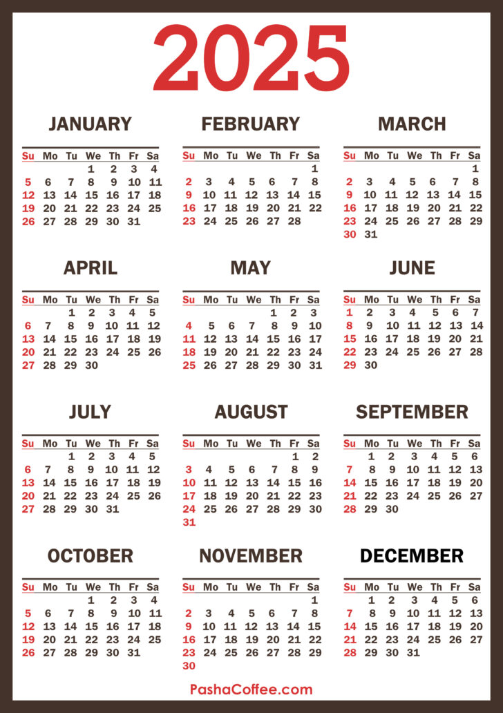 Free Vertical Printable Calendar 2025