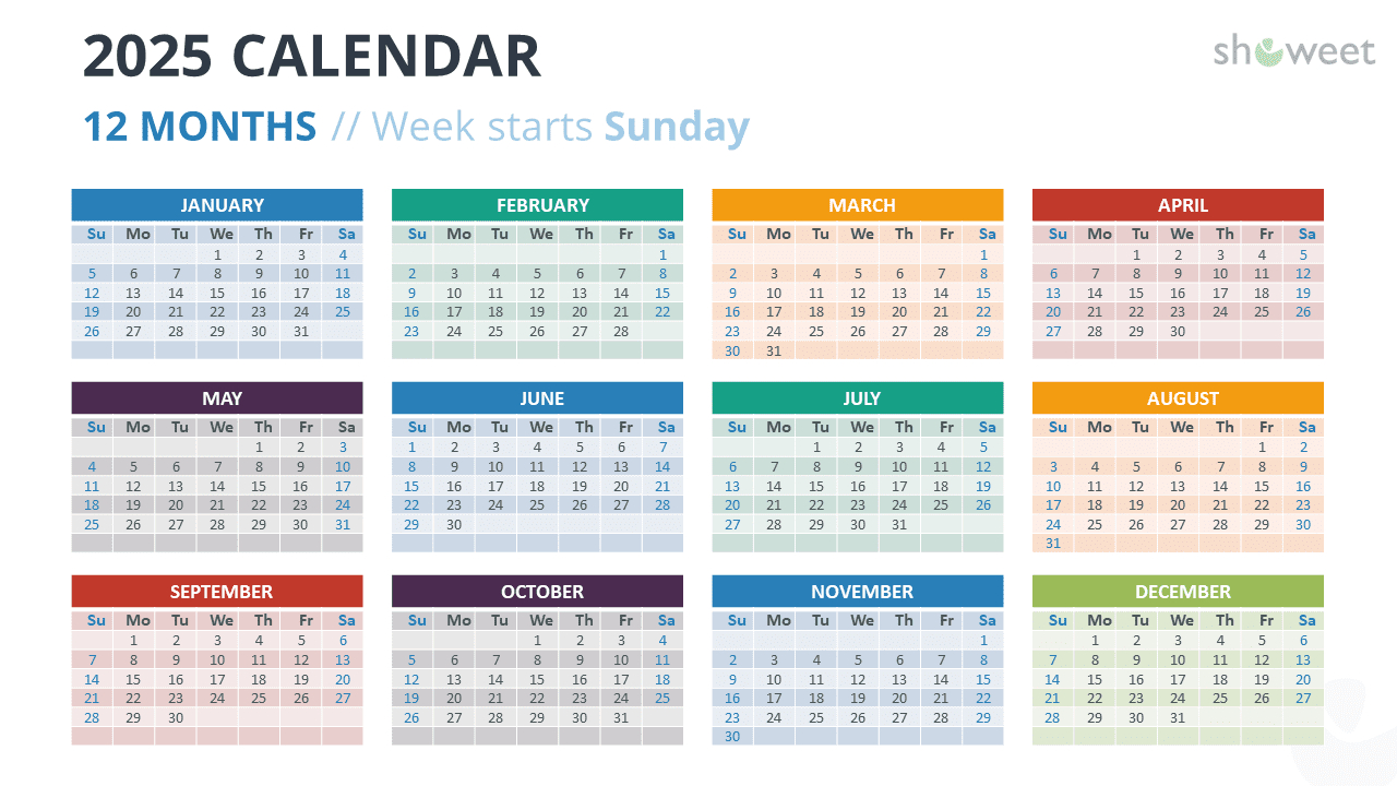 2025 Calendar Templates For Powerpoint &amp;amp; Google Slides throughout Google Calendar 2025 Printable Free