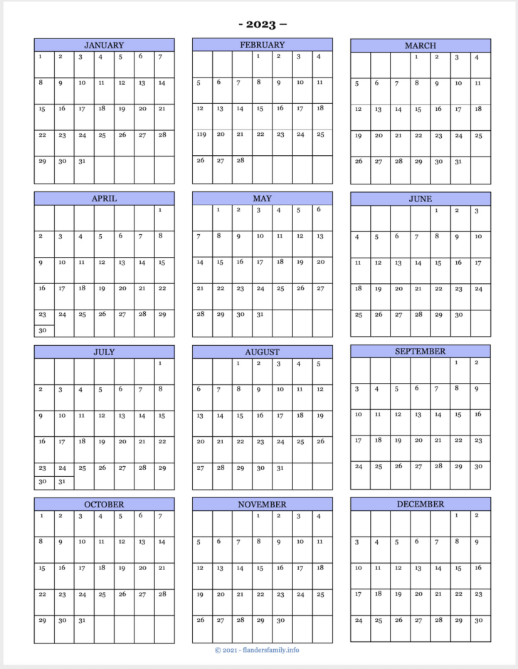 Small Printable 2025 Calendar