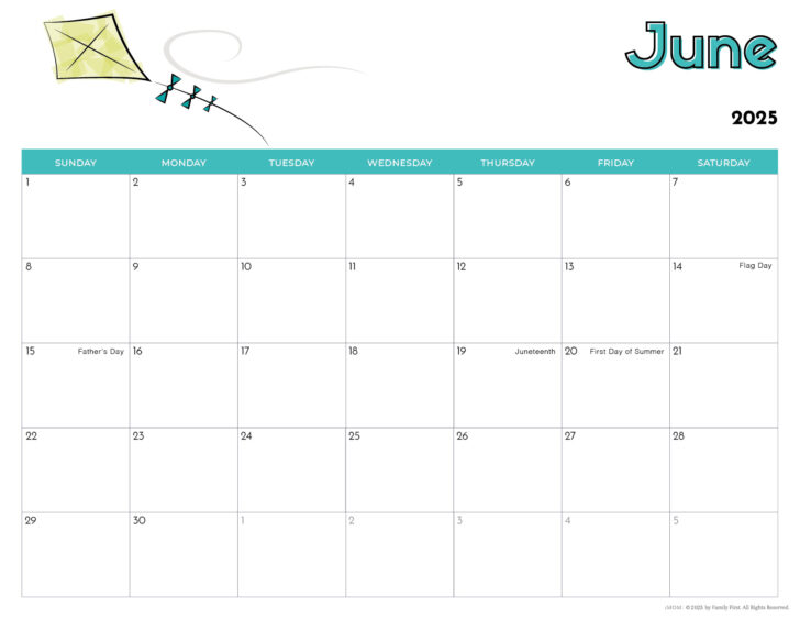 Free Printable Calendar 2025 For Kindergarten