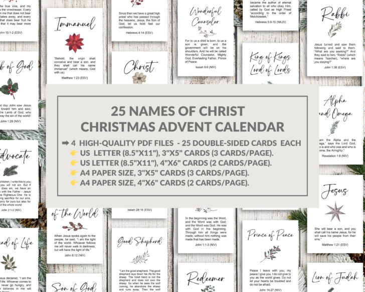 Advent Calendar 2025 Bible Verses Printable