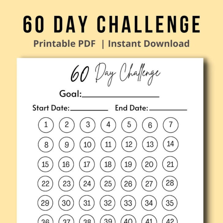 60 Day Calendar Printable