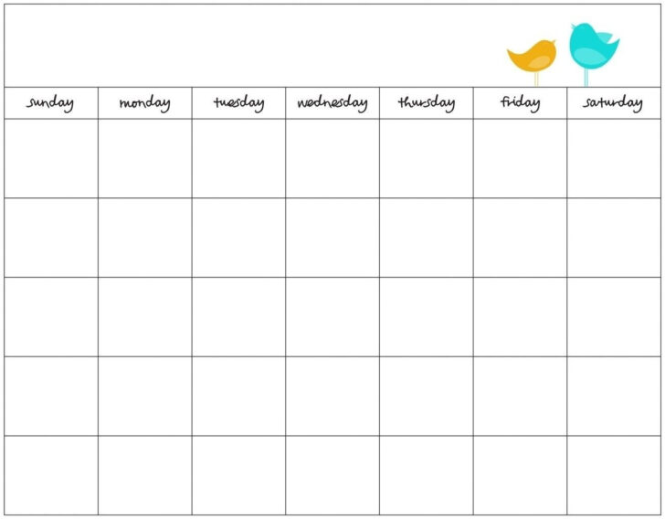 7 Day Week Calendar Printable