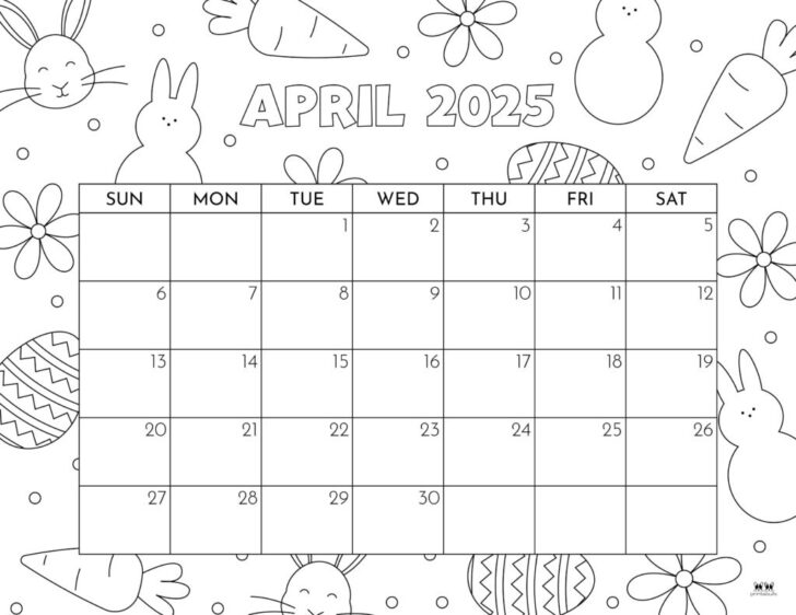 2025 Coloring Calendar Printable