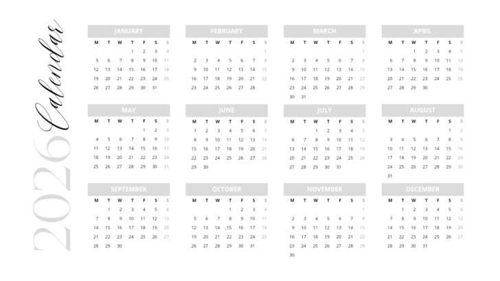 2025-2026 Monthly Calendar Printable