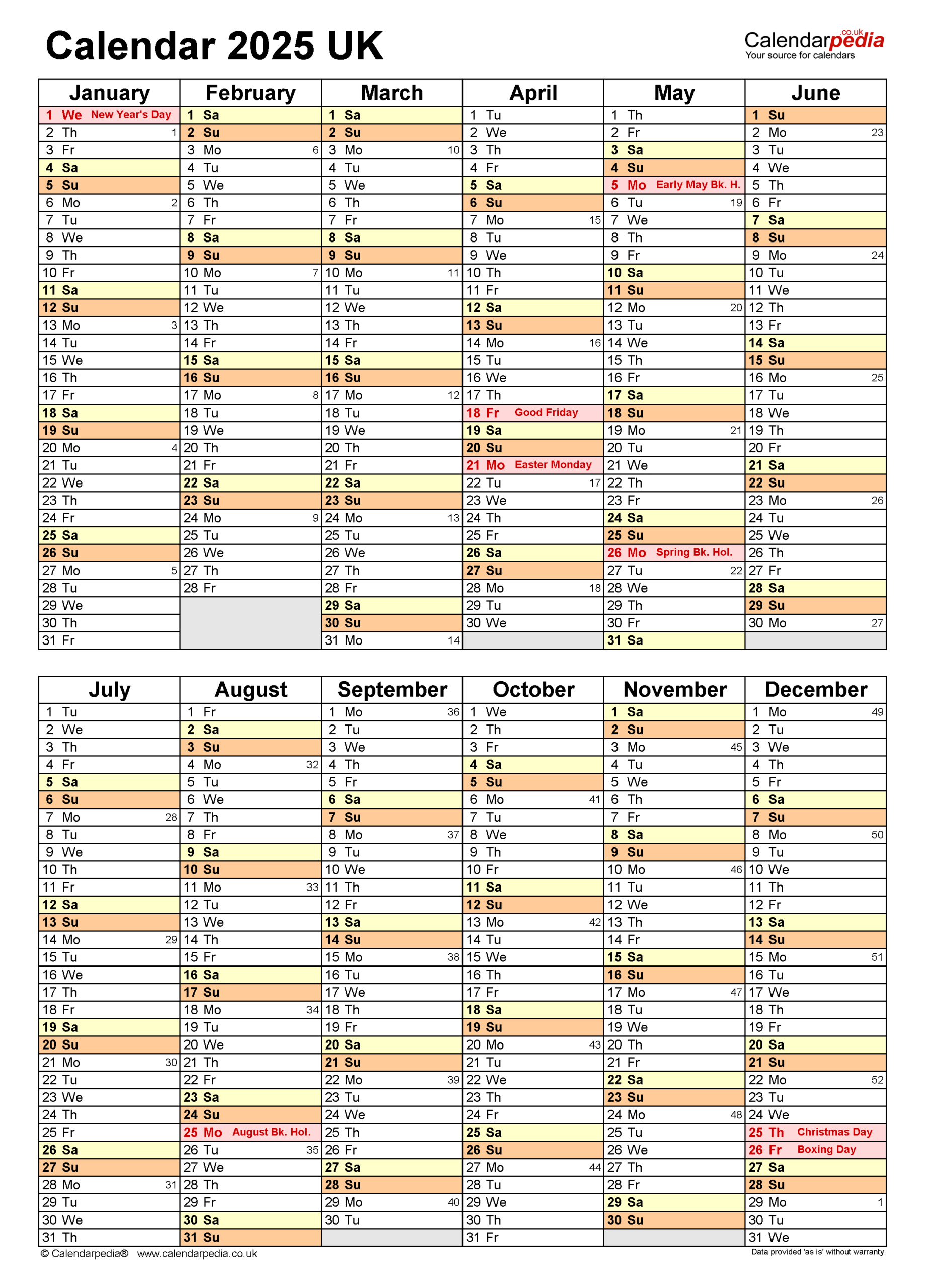 Calendar 2025 (Uk) - Free Printable Pdf Templates pertaining to 6 Month Calendar Printable 2025