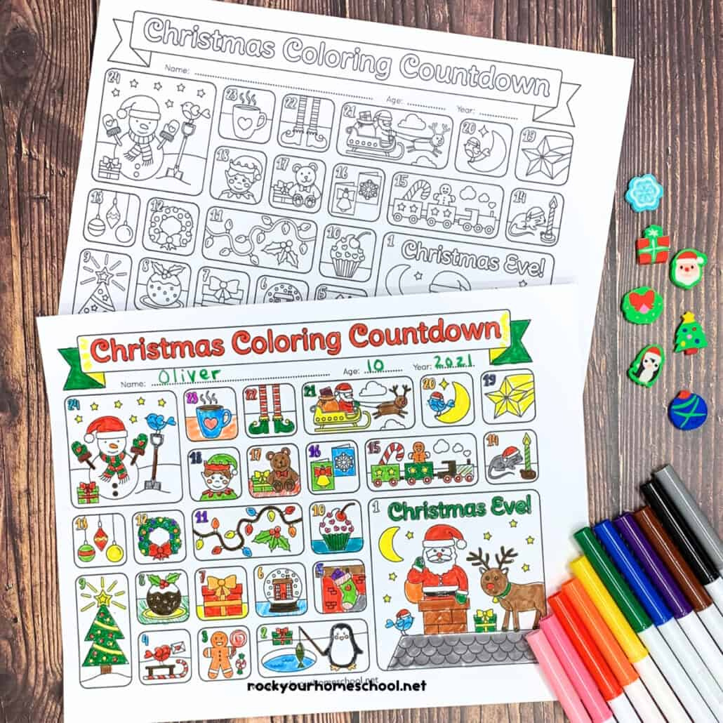 Christmas Countdown Calendar For Holiday Coloring Fun (Free with Free Printable Christmas Calendar 2025 Countdown