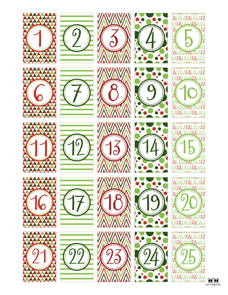 Christmas Numbers | Printabulls throughout Advent Calendar 2025 Numbers Printable