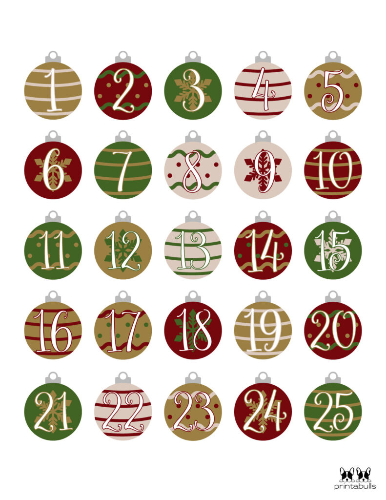 Christmas Numbers | Printabulls throughout Advent Calendar 2025 Numbers Printable