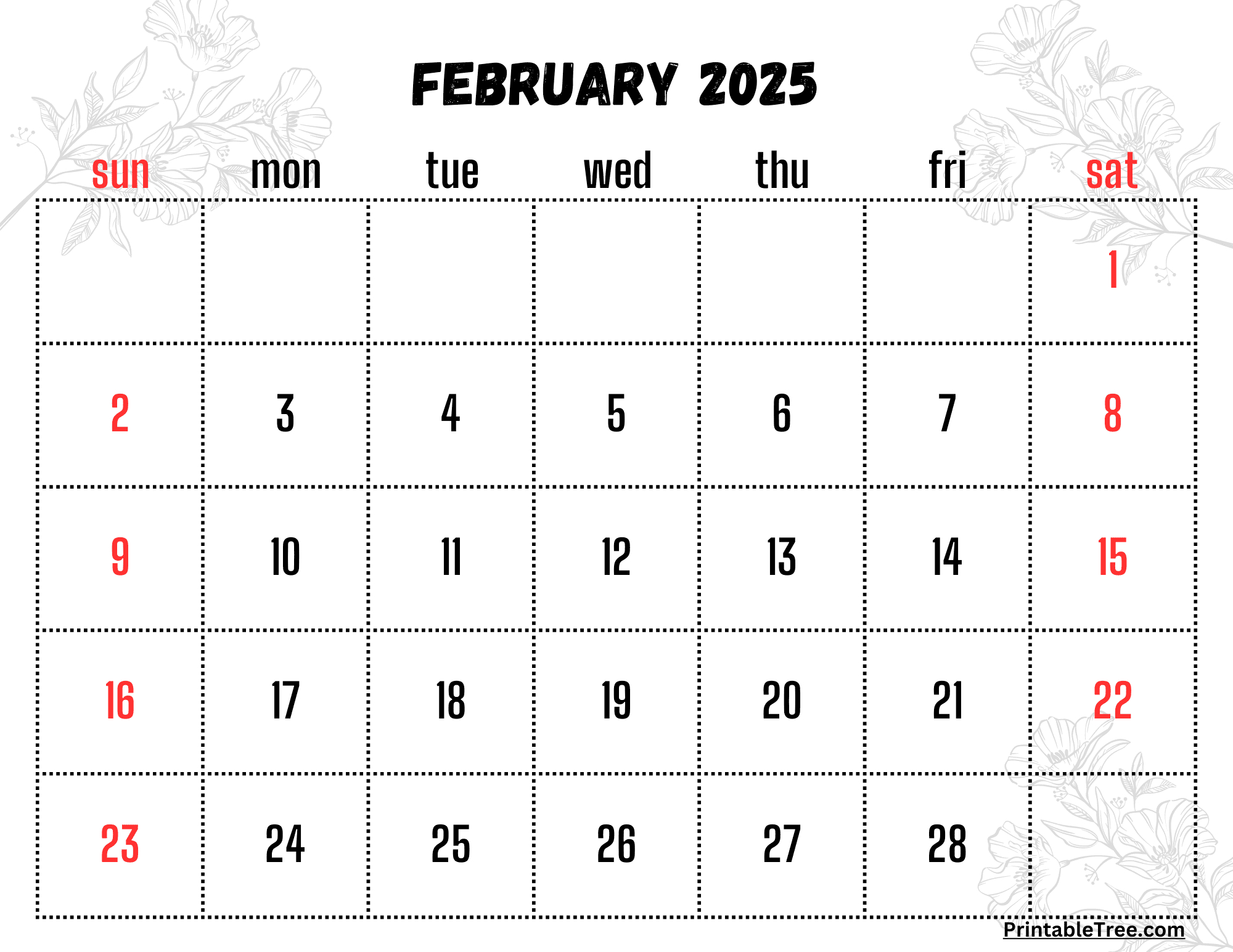 February 2025 Calendar Printable Pdf Template With Holidays with Calendar February 2025 Free Printable