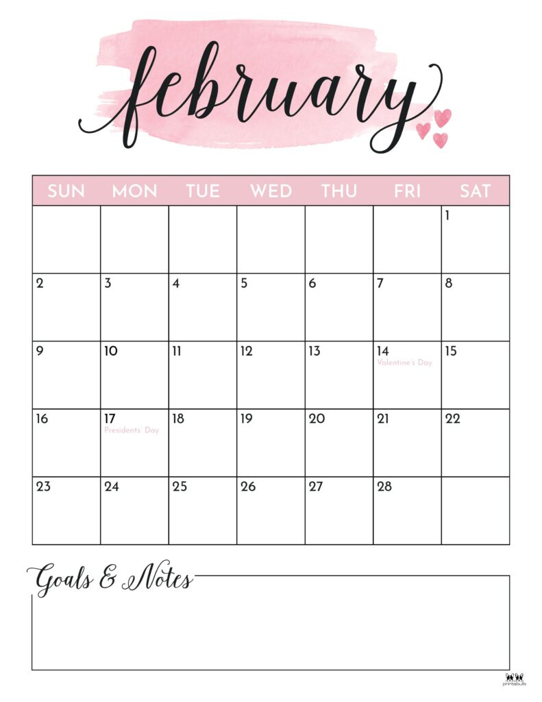 February 2025 Calendars - 107 Free Printables | Printabulls for Calendar February 2025 Free Printable