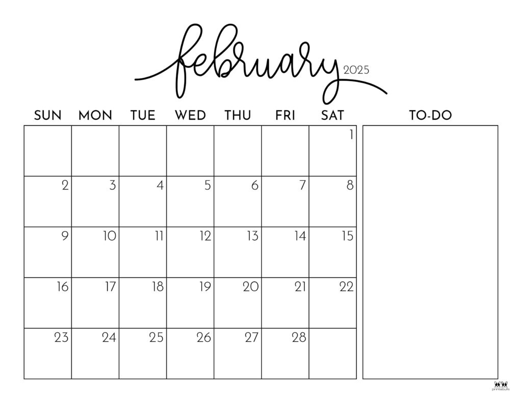 February 2025 Calendars - 107 Free Printables | Printabulls regarding Calendar February 2025 Free Printable