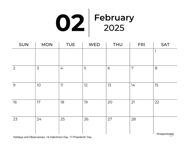 2025 Calendar with Lines Printable