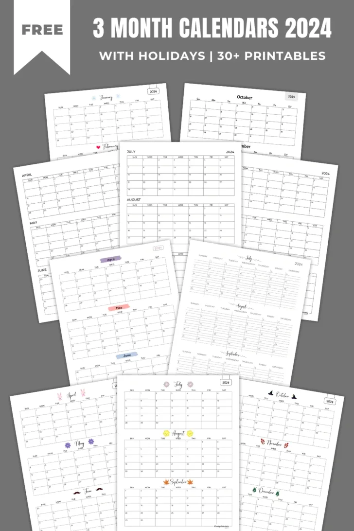 3 Month Planning Calendar Free Printable