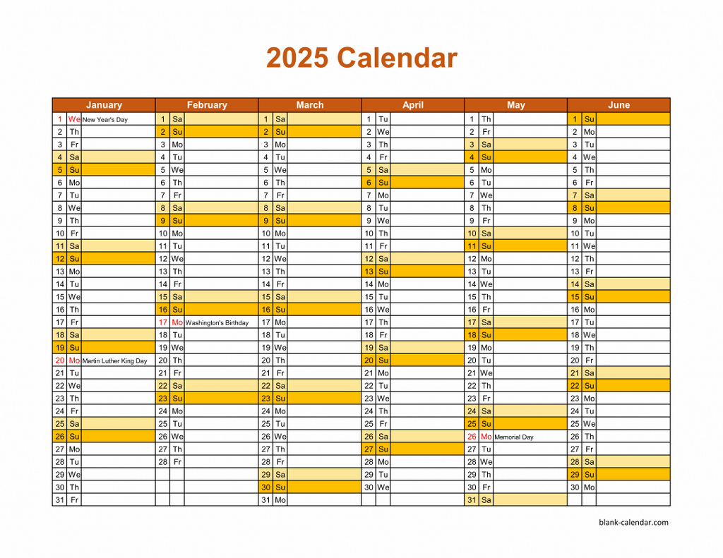 Free Download Printable Calendar 2025, Month In A Column, Half A regarding Printable 12 Month Calendar 2025 On One Page