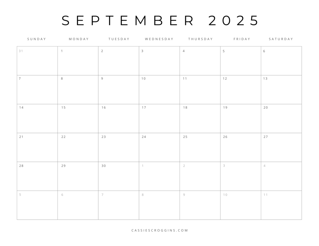 Free Printable 2025 Blank Calendar Templates (All 12 Months) for Blank March 2025 Calendar Printable