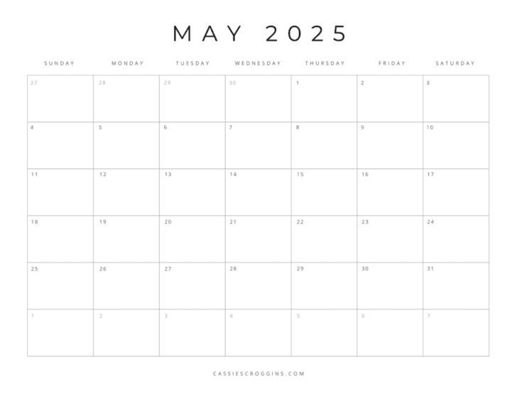 Calendar 2025 Templates Free Printable