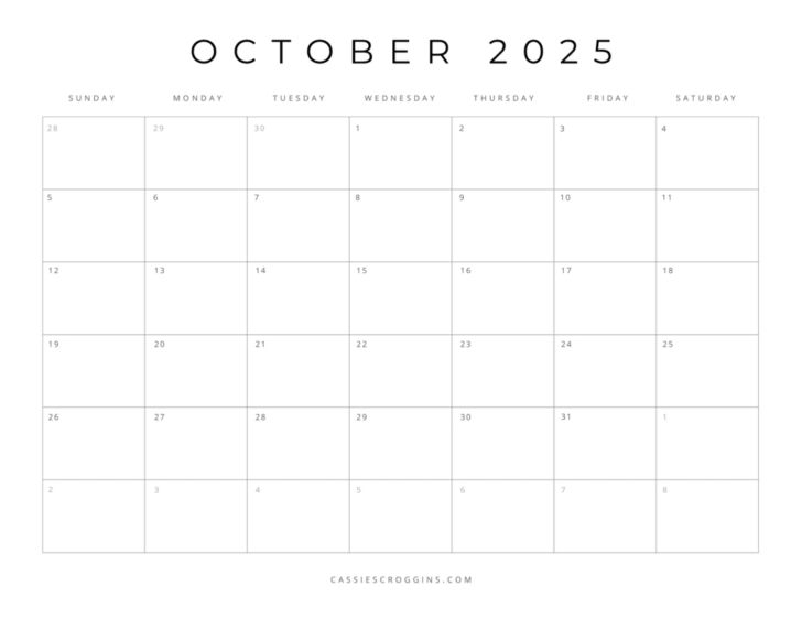 2025 Printable Calendar by Month with Holidays