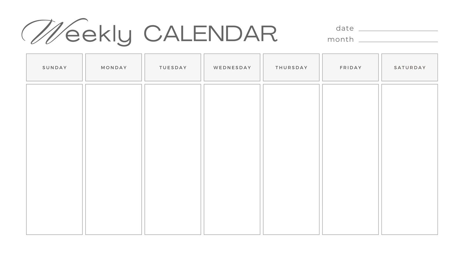 Free, Printable, Customizable Weekly Calendar Templates | Canva throughout 7 Day Week Calendar Printable