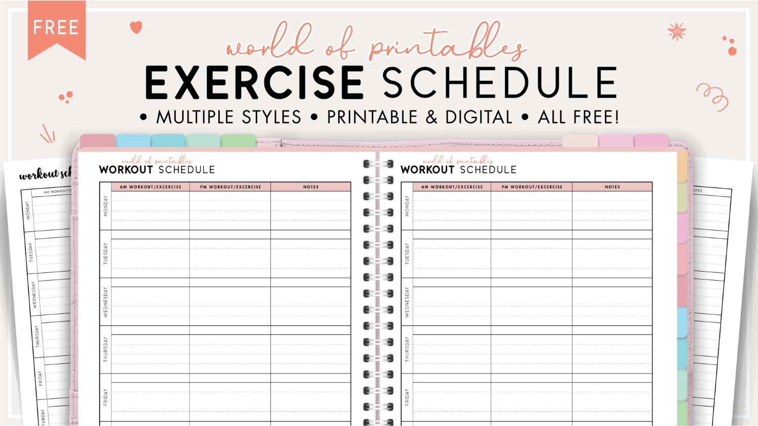 Free Printable Exercise Schedule Template - World Of Printables throughout Free Printable Fitness Calendar 2025