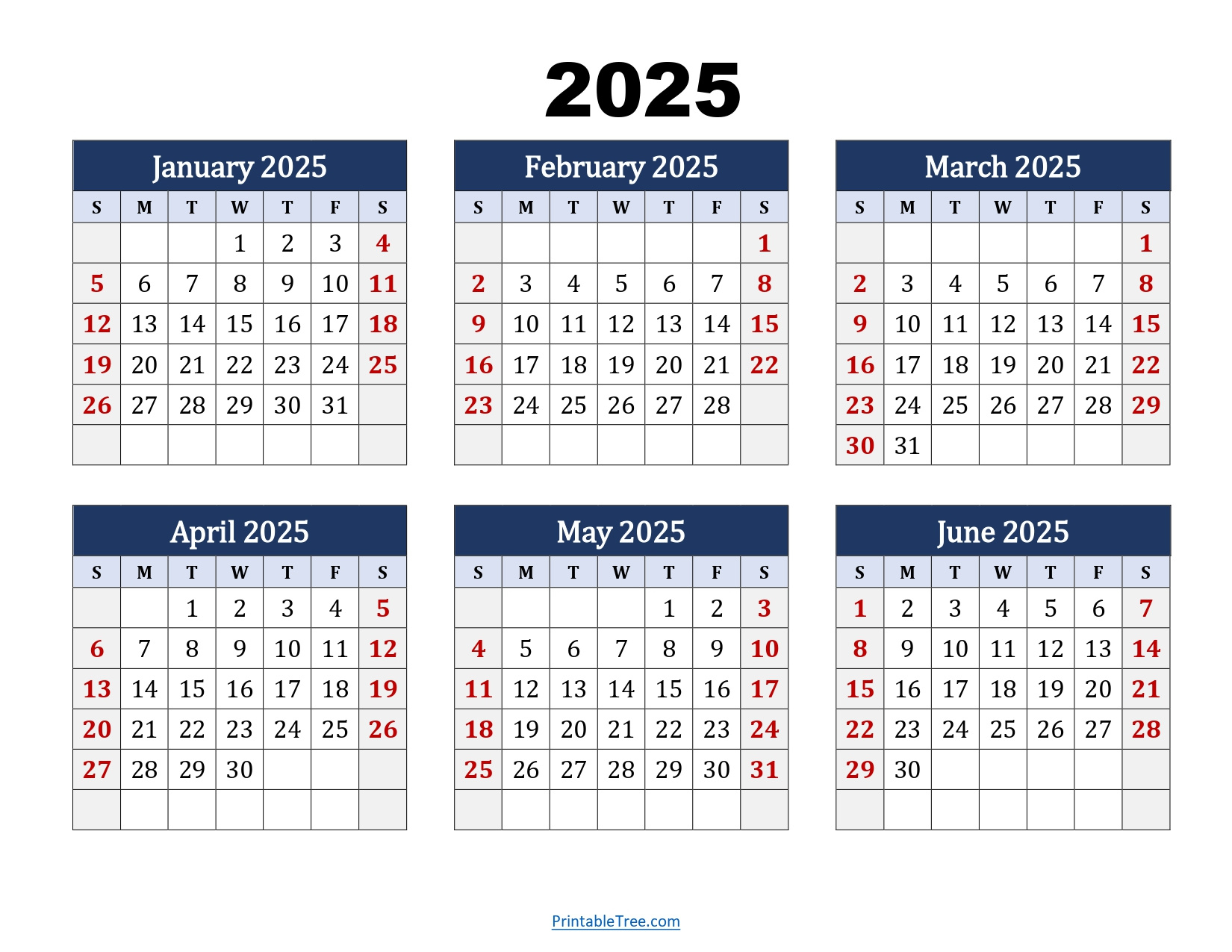 January To June 2025 Calendar Printable Pdf | Si Months Calendar throughout 6 Month Calendar Printable 2025